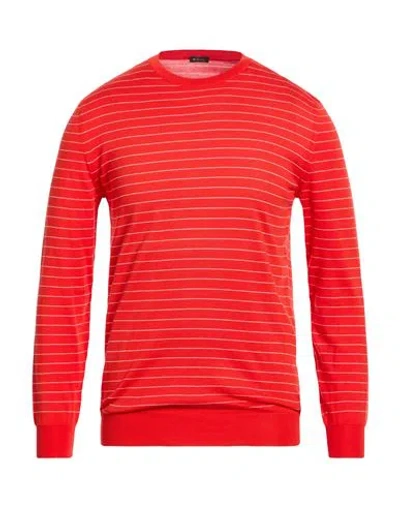 Kiton Man Sweater Red Size 40 Cotton