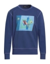 Kiton Man Sweatshirt Blue Size L Cotton, Elastane