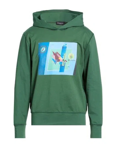 Kiton Man Sweatshirt Green Size L Cotton, Elastane