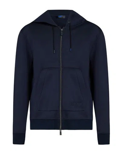 Kiton Man Sweatshirt Midnight Blue Size S Cotton, Elastane