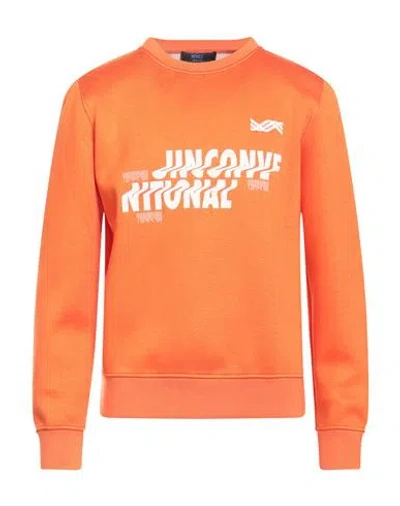 Kiton Man Sweatshirt Orange Size Xl Viscose, Elastane, Cotton