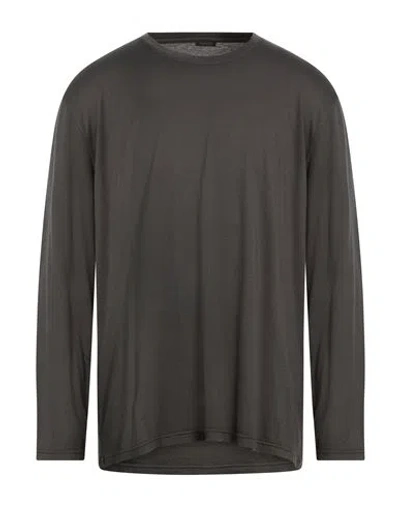 Kiton Man T-shirt Charcoal Size 3xl Cotton, Cashmere In Gray