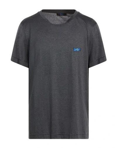 Kiton Man T-shirt Grey Size L Cotton In Black