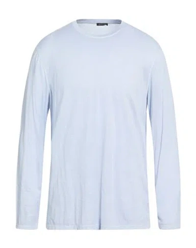 Kiton Man T-shirt Light Blue Size L Cotton, Cashmere
