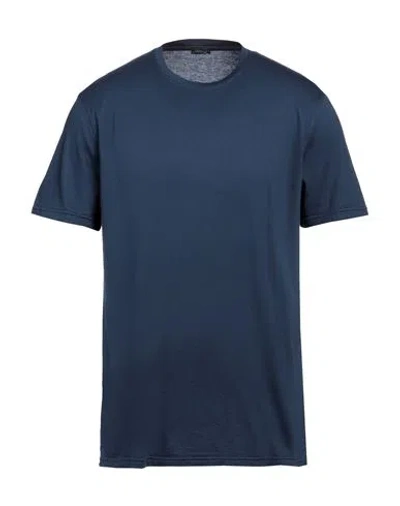 Kiton Man T-shirt Navy Blue Size Xxl Cotton, Cashmere