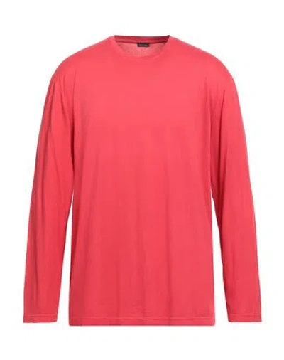 Kiton Man T-shirt Red Size 3xl Cotton, Cashmere In Pink
