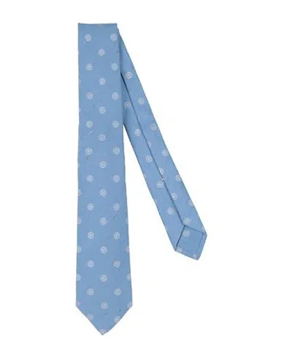Kiton Man Ties & Bow Ties Sky Blue Size - Silk