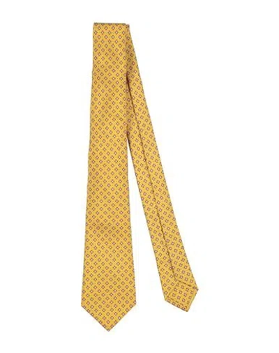 Kiton Man Ties & Bow Ties Yellow Size - Silk