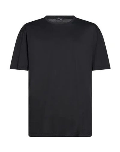 Kiton Man T-shirt Black Size Xxl Cotton, Virgin Wool