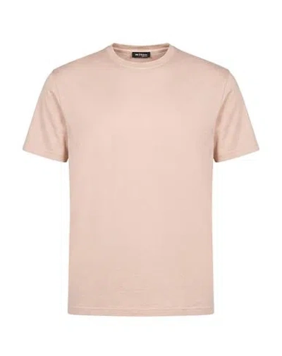 Kiton Man T-shirt Light Brown Size S Cotton, Cashmere In Pink