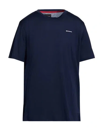 Kiton Man T-shirt Navy Size 46 Cotton In Blue