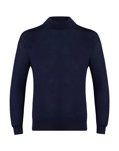 Kiton Man Turtleneck Midnight Blue Size 40 Wool In Multi