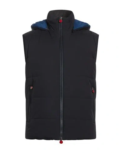 Kiton Man Vest Midnight Blue Size 42 Polyester