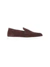 Kiton Suede Penny Loafers In Marrone