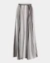 Kiton Max Striped Maxi Skirt In Wht Mult
