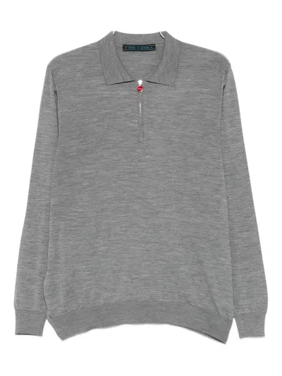Kiton Men Polo In Gray