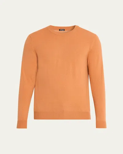 Kiton Men's 12gg Cashmere Knit Crewneck Sweater In Orange