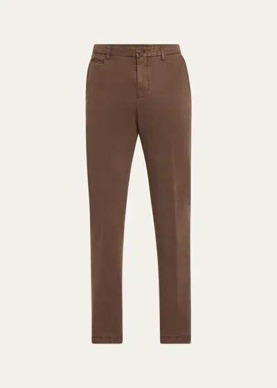 Kiton Men's 4-pocket Slim Cotton Pants In Brwn