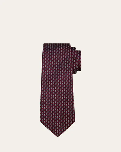 Kiton Men's Abstract Silk Sevenfold Tie In Red
