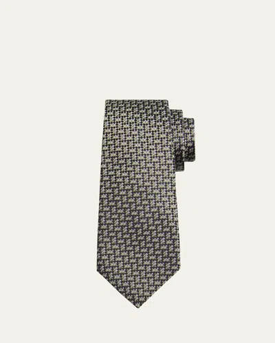Kiton Men's Abstract Woven Silk 7-fold Tie In #n/a