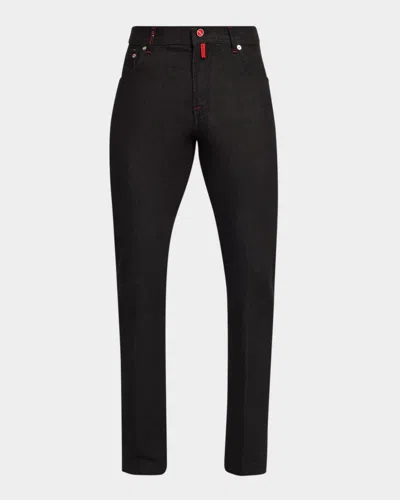 Kiton Men & Apos;s Black Denim Slim-fit Pants