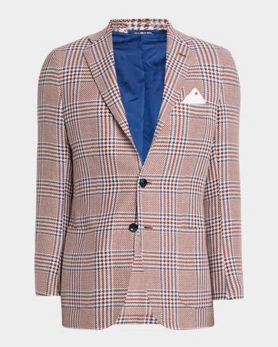 Kiton Men & Apos;s Cashmere And Linen Houndstooth Plaid Sport Coat In Multi