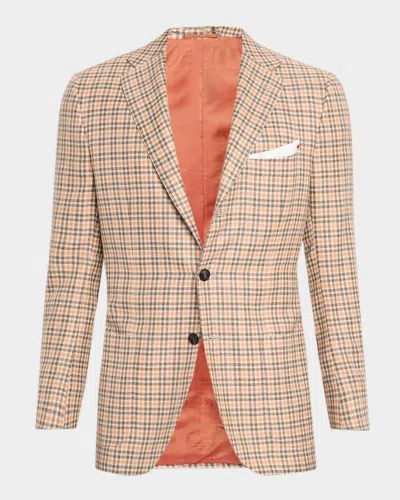 Kiton Men & Apos;s Cashmere And Wool Houndstooth Plaid Sport Coat In Multi