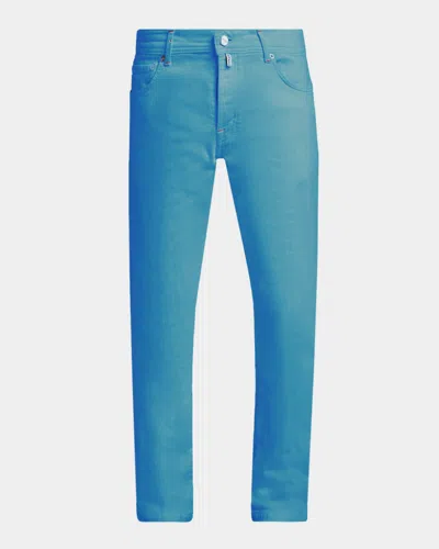 Kiton Men & Apos;s Corrabo Stretch Cotton Straight Leg Five-pocket Pants In Blue
