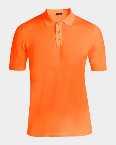 Kiton Men & Apos;s Cotton Classic-fit Polo Shirt In Orange