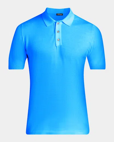 Kiton Men & Apos;s Cotton Classic-fit Polo Shirt In Blue