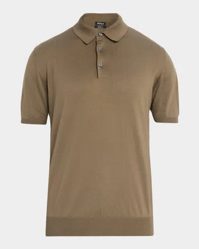 Kiton Men & Apos;s Cotton Knit Polo Shirt In Brown