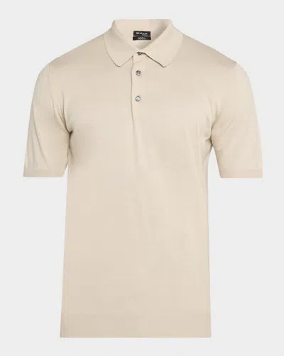 Kiton Men & Apos;s Cotton Knit Polo Shirt In Neutral