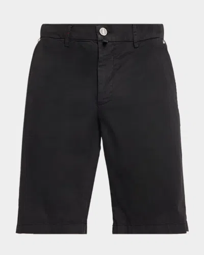 Kiton Men & Apos;s Cotton Stretch Chino Shorts In Black