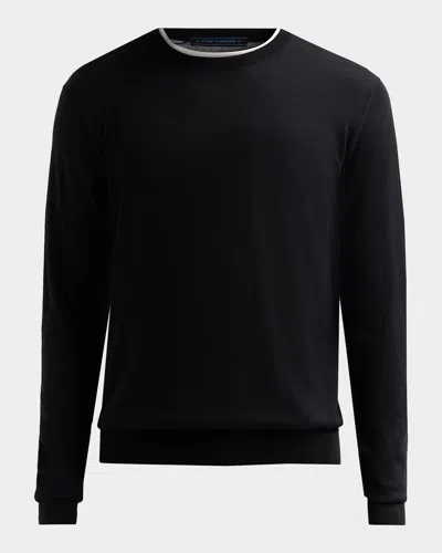 Kiton Men & Apos;s Crewneck Wool Sweater In Black