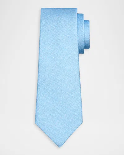 Kiton Men & Apos;s Crosshatch Silk 7-fold Tie In Blue