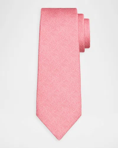 Kiton Men & Apos;s Crosshatch-printed Silk Tie In Neutral