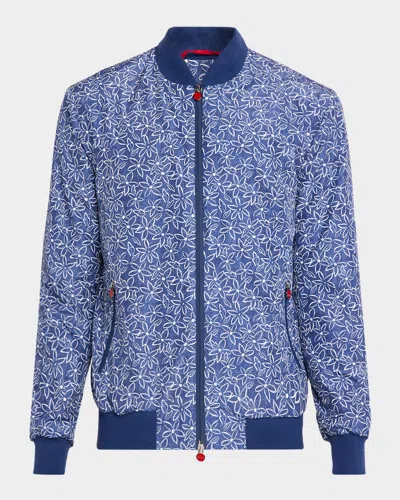 Kiton Men & Apos;s Floral Print Ribbed-trim Blouson In Multi