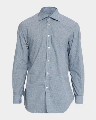 Kiton Men & Apos;s Geometric Circle Sport Shirt In Blue