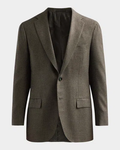 Kiton Men & Apos;s Houndstooth Cashmere Sport Coat In Green