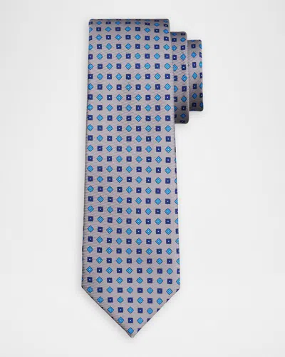 Kiton Men & Apos;s Micro-geometric Silk 7-fold Tie In Lt Pink