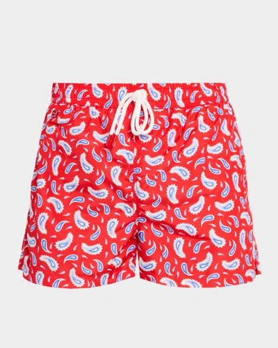 Kiton Men & Apos;s Paisley Short Swim Trunks In Brown