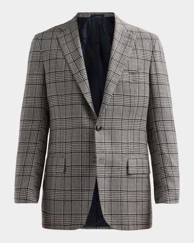 Kiton Men & Apos;s Plaid Cashmere Sport Coat In Blue