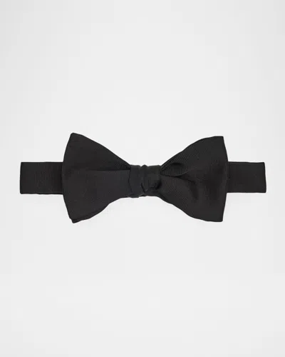 Kiton Men & Apos;s Silk Satin Bow Tie In Black