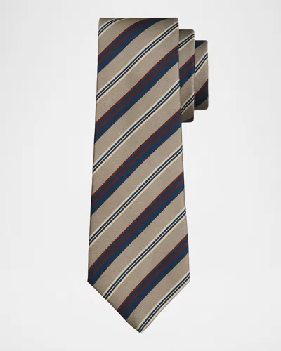 Kiton Men & Apos;s Silk Variegated Stripe 7-fold Tie In Multi