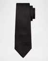 Kiton Men's Silk 7-fold Tie, Black