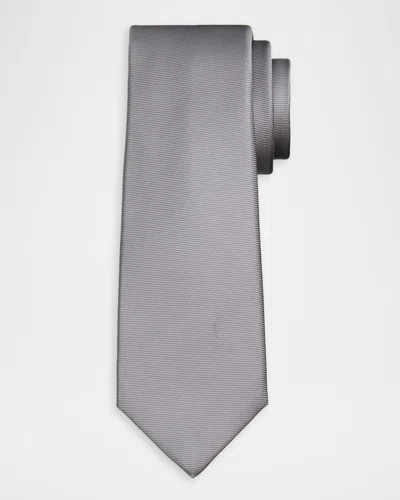 Kiton Men & Apos;s Solid Silk 7-fold Tie In Gray