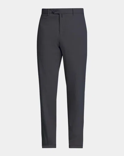 Kiton Men & Apos;s Stretch Tapered Leg Flat-front Trousers In Blue