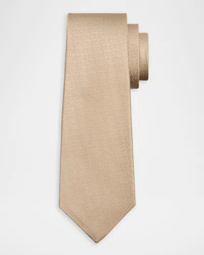 Kiton Men & Apos;s Tonal Jacquard Silk 7-fold Tie In Brown