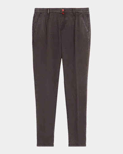 Kiton Men & Apos;s Wool And Cotton Straight Fit Five-pocket Pants In Brown