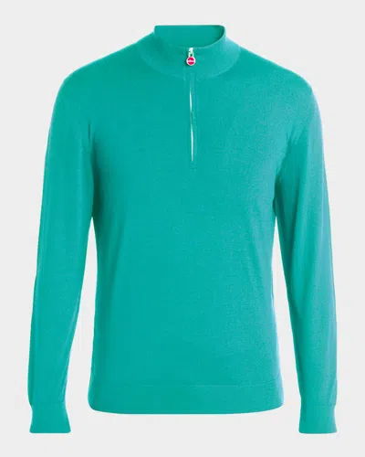 Kiton Men & Apos;s Wool Mock Turtleneck Sweater In Green